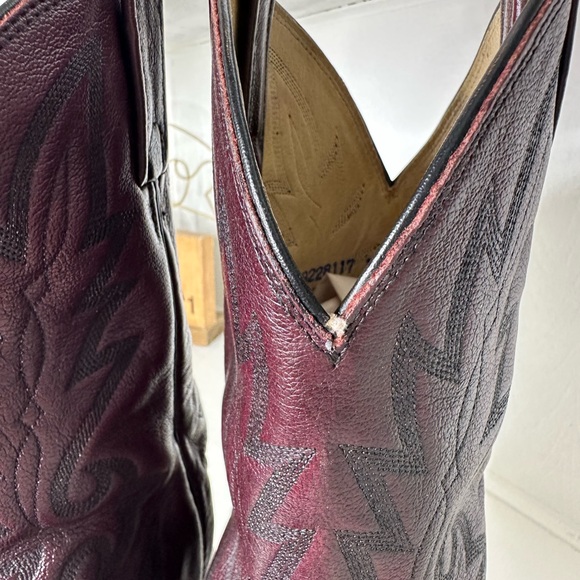 Vintage Dan Post Oxblood Burgundy Classic Western Cowboy Boots Made in USA -10D - Picture 3 of 10